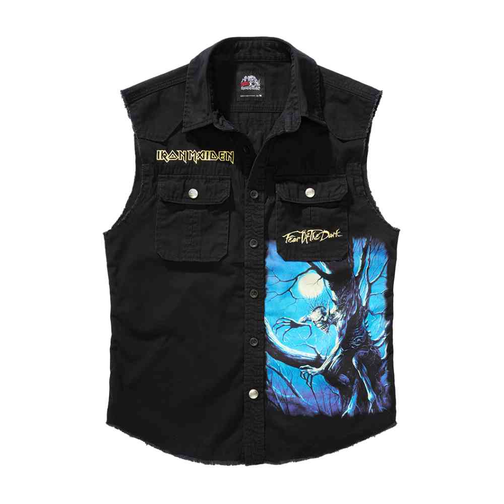 Brandit Iron Maiden - Vintage FOTD Mouwloos werkshirt - Zwart